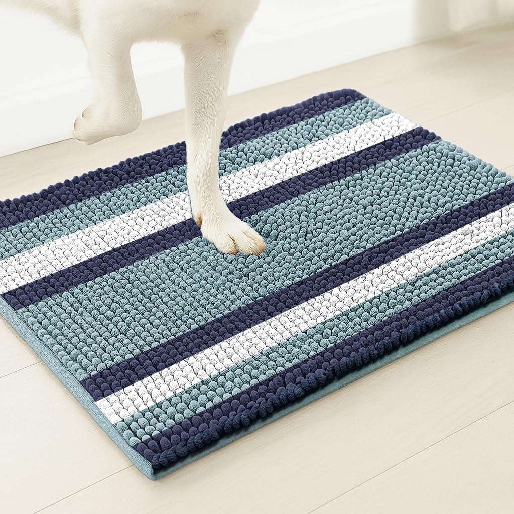 Muddy Mat® Horizontal Loop Design Super Absorbent Chenille Dog Door Mat for Muddy Paws – Non-Slip, Machine Washable Indoor Entry Rug, Quick-Dry Pet Mat for Entryway