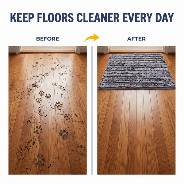 Muddy Mat® DuoMax Dog Door Mat for Muddy Paws – Dual-Texture Absorbent Mat Chenille Entryway Muddy Carpet®, Microfiber Quick Dry, Slip Resistant Machine Washable Indoor Mat