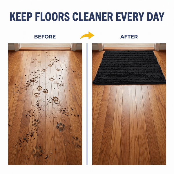 Muddy Mat® DuoMax Dog Door Mat for Muddy Paws – Dual-Texture Absorbent Mat Chenille Entryway Muddy Carpet®, Microfiber Quick Dry, Slip Resistant Machine Washable Indoor Mat