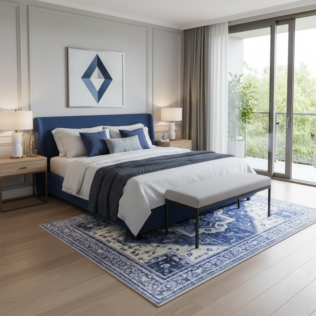 Muddy Mat® Admiral Washable Area Rugs for Living Room, Bedroom & Dining Room – Modern Soft Low Pile Non Slip Carpet – Pet Friendly Waterproof Foldable Rugs for Home