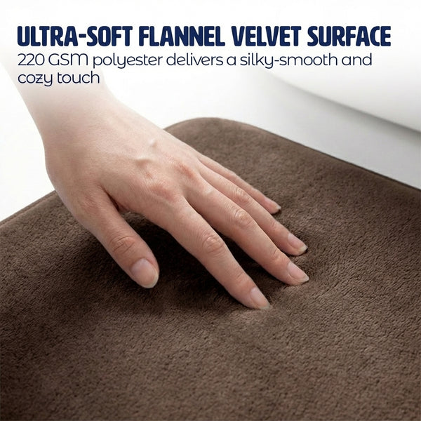 Muddy Mat® Memory Foam Bath Mat Set 2 Piece – Velvet Soft Non Slip Bathroom Rugs Set, Thick Absorbent Washable Bath Mats for Bathroom Floor and Shower, 20"x30" + 20"x20" U-Shaped