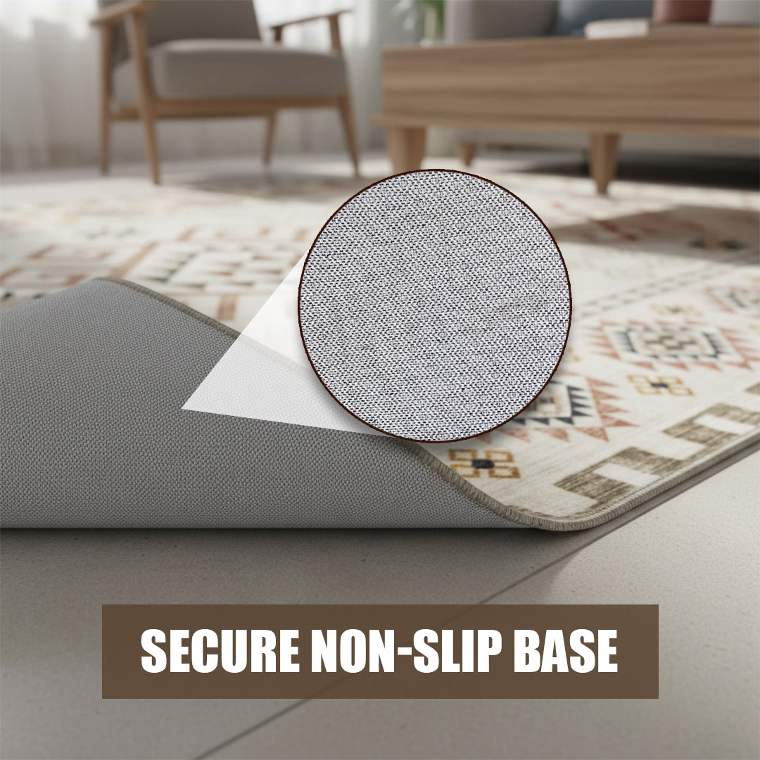 Muddy Mat® Sedona Washable Area Rugs for Living Room, Bedroom & Dining Room – Modern Soft Low Pile Non Slip Carpet – Pet Friendly Waterproof Foldable Rugs for Home