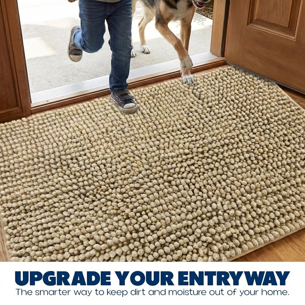 Muddy Mat® TrapMax Indoor Dog Door Mat & Bathroom Rugs – Non Slip Chenille Entryway Rug for Muddy Paws, Super Absorbent Washable Front Door Mat, Quick Dry Bath Mat