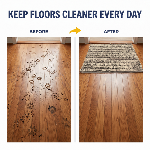 Muddy Mat® DuoMax Dog Door Mat for Muddy Paws – Dual-Texture Absorbent Mat Chenille Entryway Muddy Carpet®, Microfiber Quick Dry, Slip Resistant Machine Washable Indoor Mat