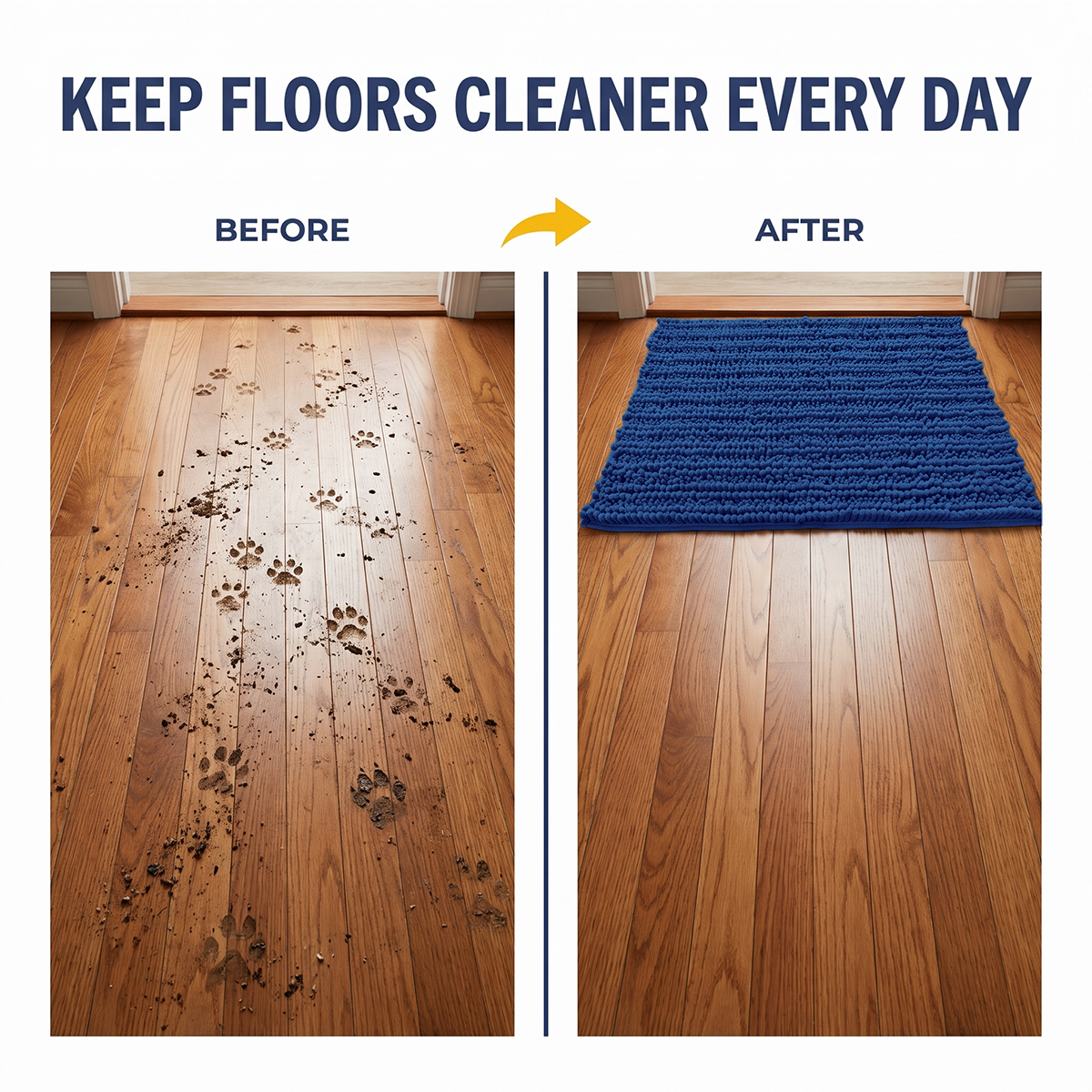 Muddy Mat® DuoMax Dog Door Mat for Muddy Paws – Dual-Texture Absorbent Mat Chenille Entryway Muddy Carpet®, Microfiber Quick Dry, Slip Resistant Machine Washable Indoor Mat