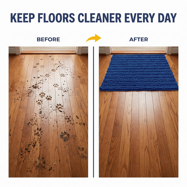 Muddy Mat® DuoMax Dog Door Mat for Muddy Paws – Dual-Texture Absorbent Mat Chenille Entryway Muddy Carpet®, Microfiber Quick Dry, Slip Resistant Machine Washable Indoor Mat