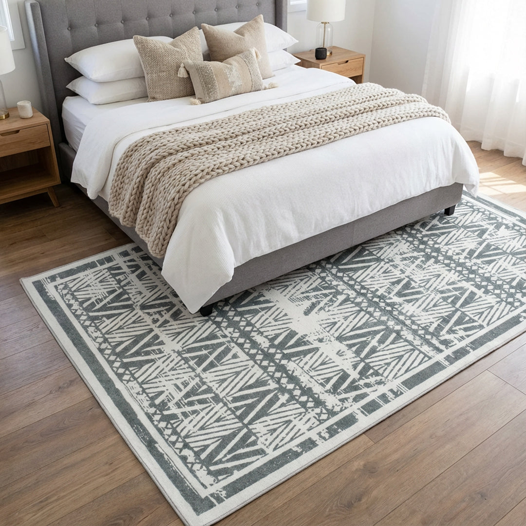 Muddy Mat® Zenith Washable Area Rugs for Living Room, Bedroom & Dining Room – Modern Soft Low Pile Non Slip Carpet – Pet Friendly Waterproof Foldable Rugs for Home