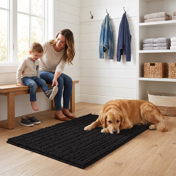 Muddy Mat® DuoMax Dog Door Mat for Muddy Paws – Dual-Texture Absorbent Mat Chenille Entryway Muddy Carpet®, Microfiber Quick Dry, Slip Resistant Machine Washable Indoor Mat