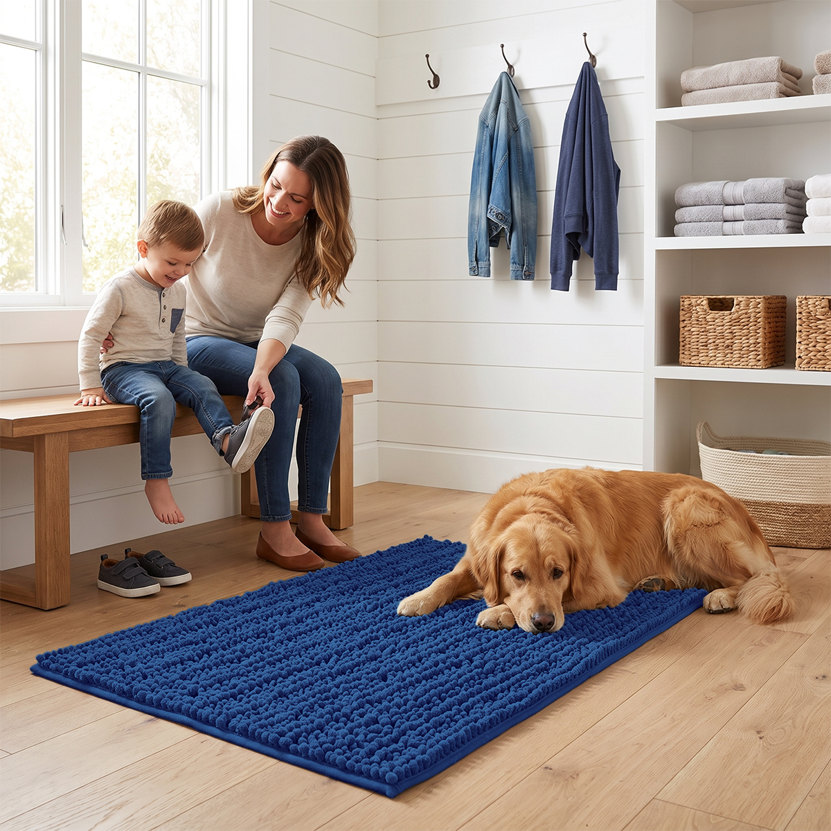 Muddy Mat® DuoMax Dog Door Mat for Muddy Paws – Dual-Texture Absorbent Mat Chenille Entryway Muddy Carpet®, Microfiber Quick Dry, Slip Resistant Machine Washable Indoor Mat