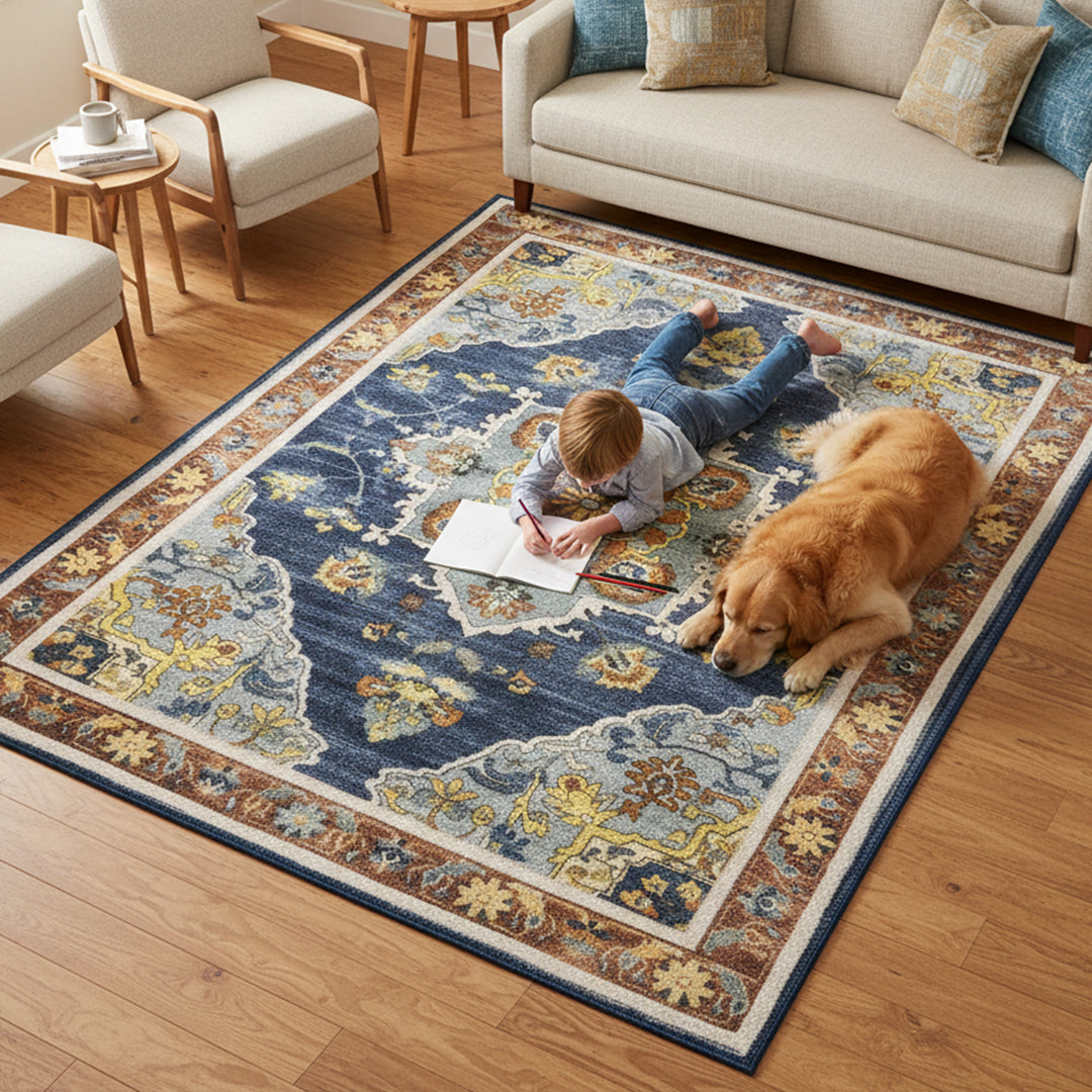 Muddy Rags Muddy Carpet Mosaic Washable Area Rugs for Living Room, Bedroom & Dini ...