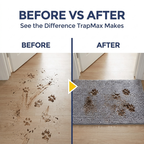 Muddy Mat® T.Max Dog Door Mat for Muddy Paws – Dirt-Trapping Chenille Entryway Muddy Carpet®, Super Water Absorbent Microfiber, Quick Dry, Slip Resistant Washable Indoor Mat