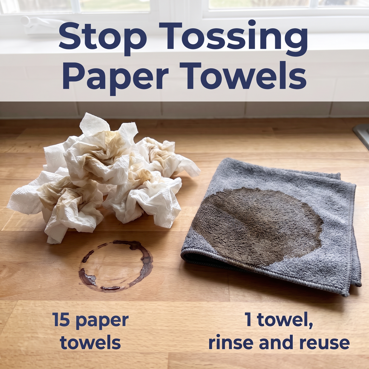 Muddy Mat® Kitchen Towels 3 Pack - Super Absorbent Microfiber Dish Cloths, Quick Dry Soft Cleaning Towels for Dishes, Counters and Spills, Machine Washable, Grey 11.8" x 11.8"
