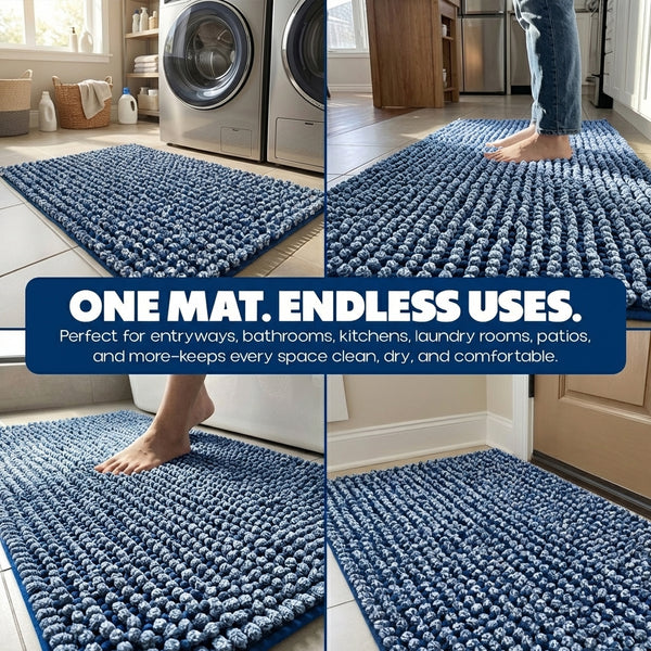 Muddy Mat® TrapMax Indoor Dog Door Mat & Bathroom Rugs – Non Slip Chenille Entryway Rug for Muddy Paws, Super Absorbent Washable Front Door Mat, Quick Dry Bath Mat