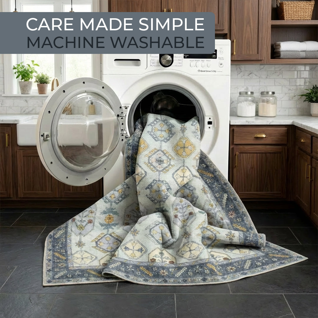 Pot Outline Rug Muddy Mat® Celeste Washable Area Rugs for Living Room, Bedroom & Dinin