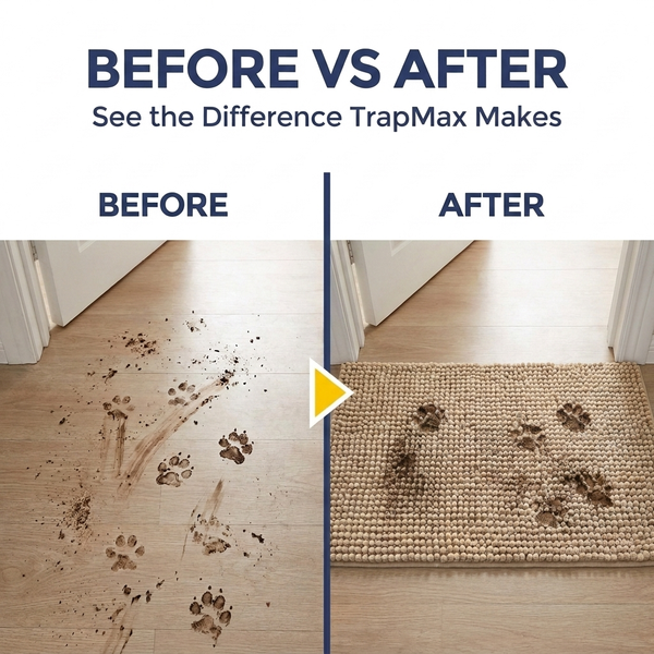 Muddy Mat® T.Max Dog Door Mat for Muddy Paws – Dirt-Trapping Chenille Entryway Muddy Carpet®, Super Water Absorbent Microfiber, Quick Dry, Slip Resistant Washable Indoor Mat