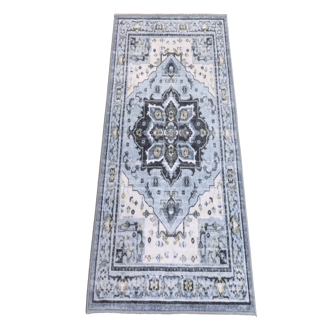 Muddy Mat® Azure Washable Area Rugs for Living Room, Bedroom & Dining Room – Modern Soft Low Pile Non Slip Carpet – Pet Friendly Waterproof Foldable Rugs for Home