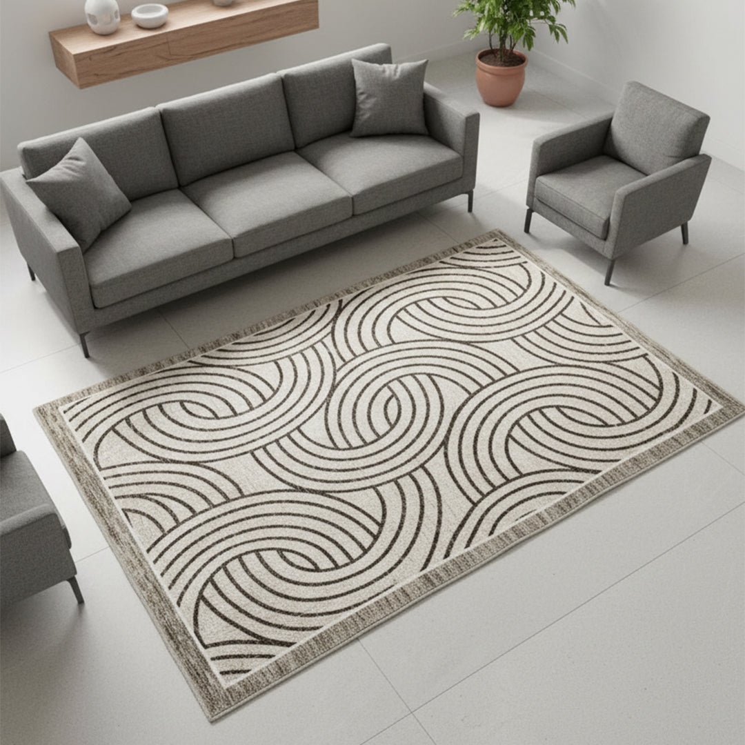 Muddy Mat® Orbit Washable Area Rugs for Living Room, Bedroom & Dining Room – Modern Soft Low Pile Non Slip Carpet – Pet Friendly Waterproof Foldable Rugs for Home