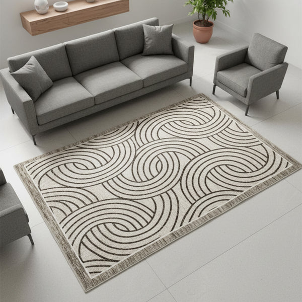 Muddy Mat® Orbit Washable Area Rugs for Living Room, Bedroom & Dining Room – Modern Soft Low Pile Non Slip Carpet – Pet Friendly Waterproof Foldable Rugs for Home