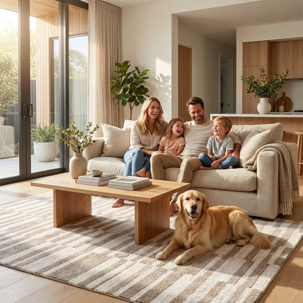 Muddy Mat® Brickline Washable Area Rugs for Living Room, Bedroom & Dining Room – Modern Soft Low Pile Non Slip Carpet – Pet Friendly Waterproof Foldable Rugs for Home