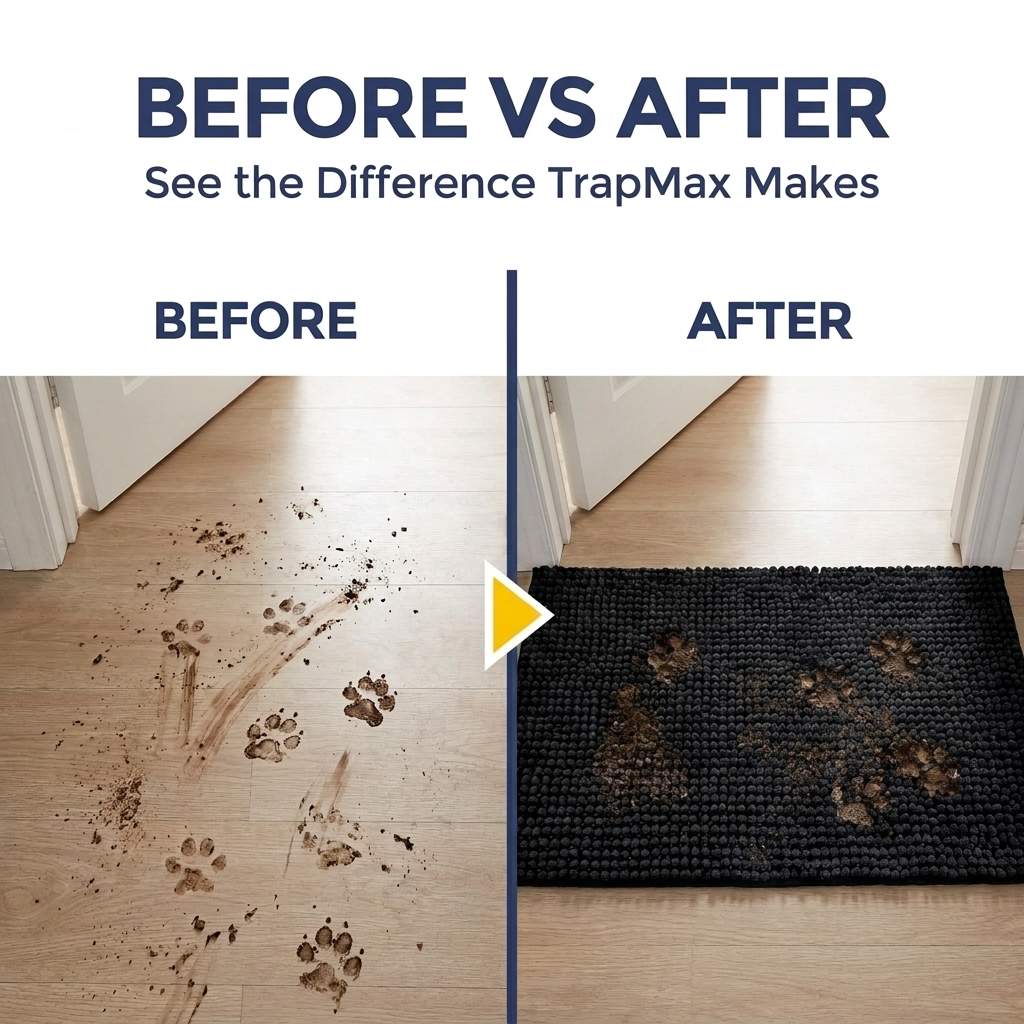 Muddy Mat® T.Max Dog Door Mat for Muddy Paws – Dirt-Trapping Chenille Entryway Muddy Carpet®, Super Water Absorbent Microfiber, Quick Dry, Slip Resistant Washable Indoor Mat