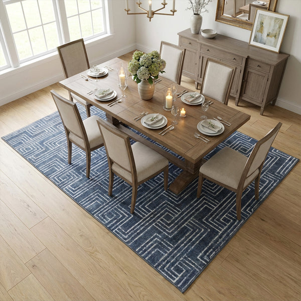 Muddy Mat® Cipher Washable Area Rugs for Living Room, Bedroom & Dining Room – Modern Soft Low Pile Non Slip Carpet – Pet Friendly Waterproof Foldable Rugs for Home
