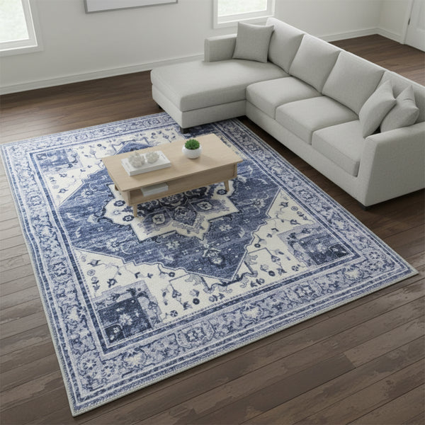 Muddy Mat® Admiral Washable Area Rugs for Living Room, Bedroom & Dining Room – Modern Soft Low Pile Non Slip Carpet – Pet Friendly Waterproof Foldable Rugs for Home