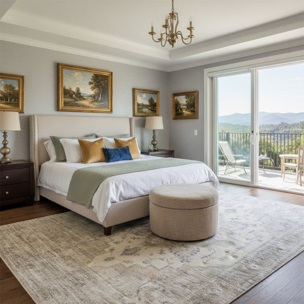 Muddy Mat® Tuscany Washable Area Rugs for Living Room, Bedroom & Dining Room – Modern Soft Low Pile Non Slip Carpet – Pet Friendly Waterproof Foldable Rugs for Home