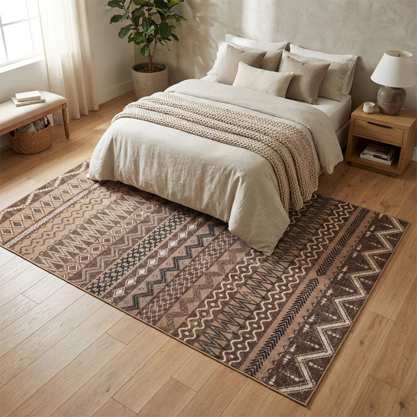 Muddy Mat® Nomad Washable Area Rugs for Living Room, Bedroom & Dining Room – Modern Soft Low Pile Non Slip Carpet – Pet Friendly Waterproof Foldable Rugs for Home