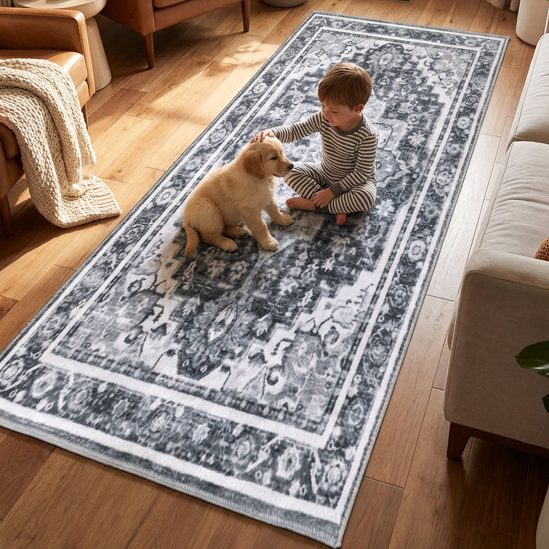 Muddy Rags Muddy Carpet Onyx Washable Area Rugs for Living Room, Bedroom & Dining ...