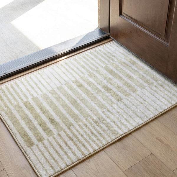 Muddy Mat® Creamline Washable Area Rugs for Living Room, Bedroom & Dining Room – Modern Soft Low Pile Non Slip Carpet – Pet Friendly Waterproof Foldable Rugs for Home