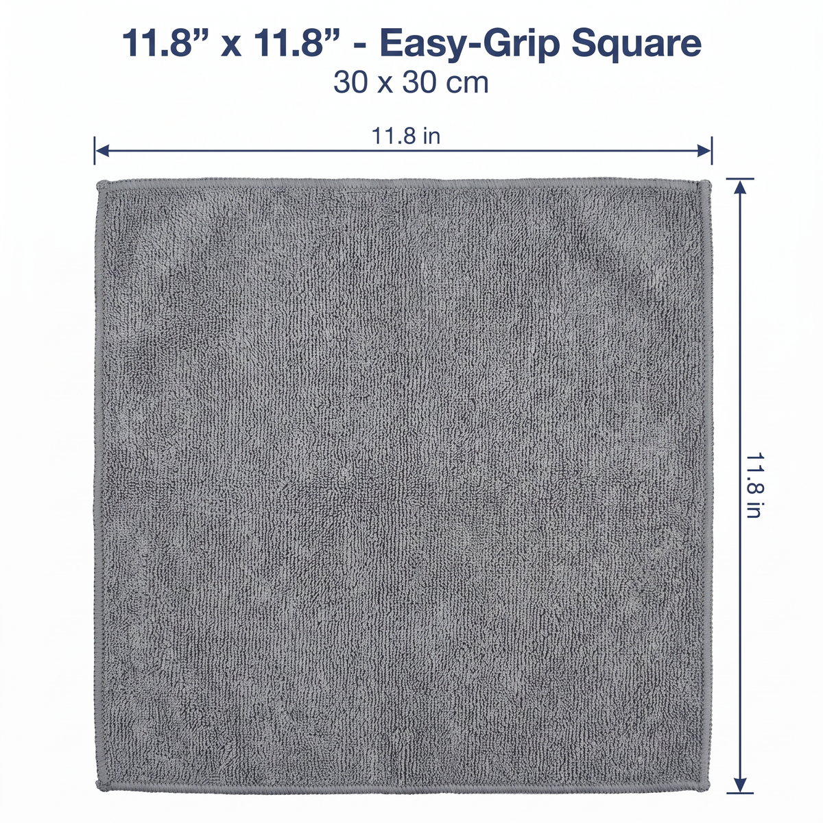 Muddy Mat® Kitchen Towels 3 Pack - Super Absorbent Microfiber Dish Cloths, Quick Dry Soft Cleaning Towels for Dishes, Counters and Spills, Machine Washable, Grey 11.8" x 11.8"