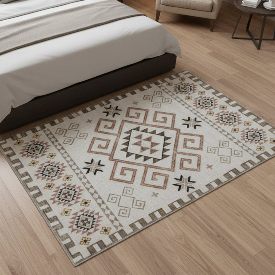 Muddy Mat® Sedona Washable Area Rugs for Living Room, Bedroom & Dining Room – Modern Soft Low Pile Non Slip Carpet – Pet Friendly Waterproof Foldable Rugs for Home