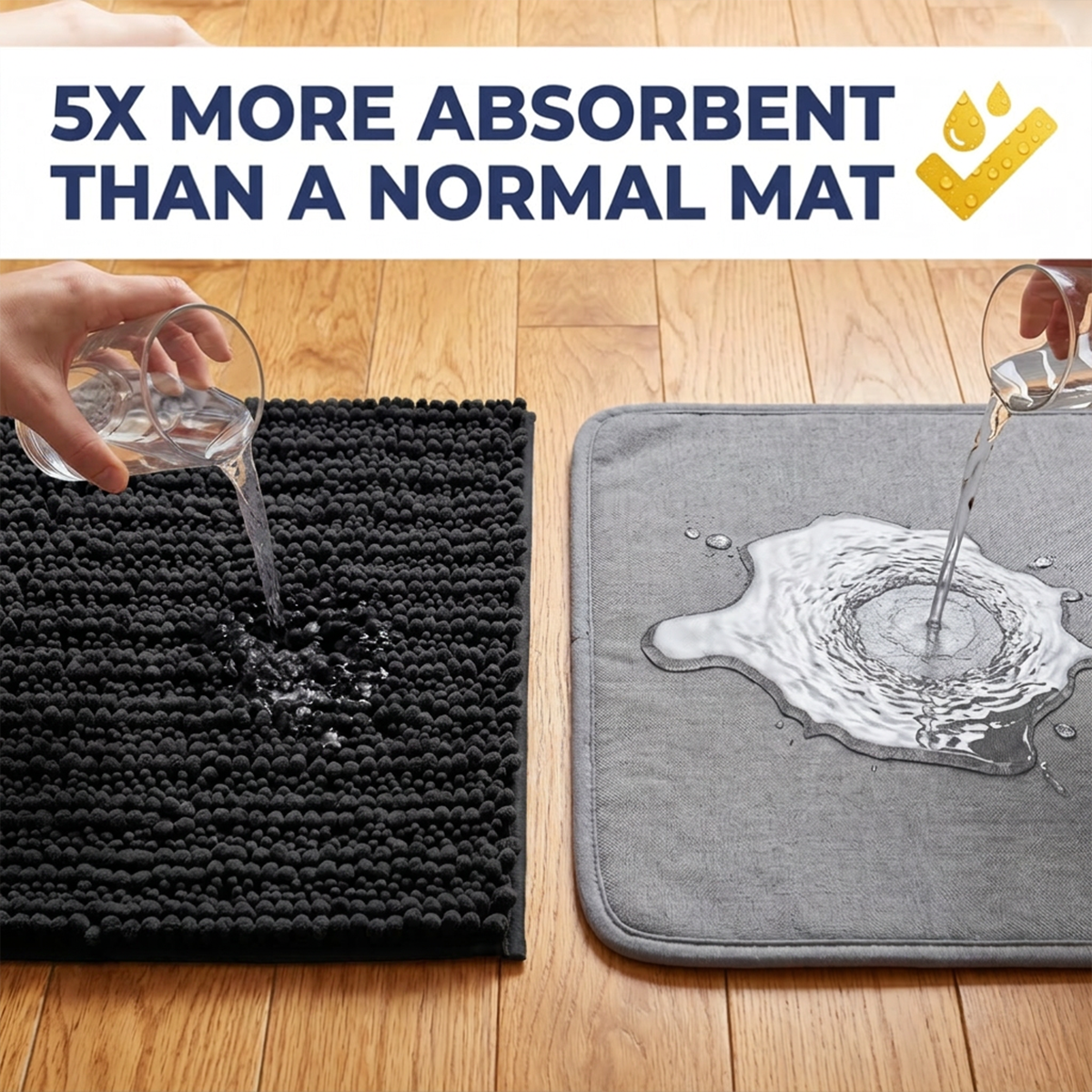 Muddy Mat® DuoMax Dog Door Mat for Muddy Paws – Dual-Texture Absorbent Mat Chenille Entryway Muddy Carpet®, Microfiber Quick Dry, Slip Resistant Machine Washable Indoor Mat