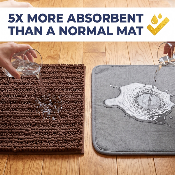 Muddy Mat® DuoMax Dog Door Mat for Muddy Paws – Dual-Texture Absorbent Mat Chenille Entryway Muddy Carpet®, Microfiber Quick Dry, Slip Resistant Machine Washable Indoor Mat
