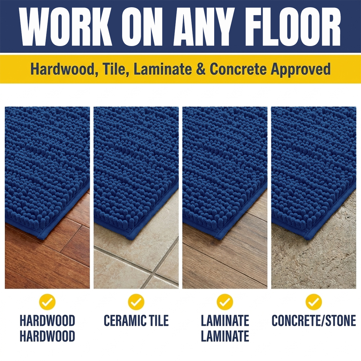 Muddy Mat® MudMax Dog Door Mat for Muddy Paws – Ultra Water Absorbing Mat Chenille Muddy Carpet® Soaks 5X Water, Microfiber Quick Dry, Slip Resistant Machine Washable Indoor Mat