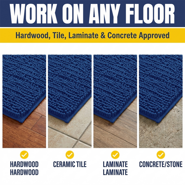 Muddy Mat® MudMax Dog Door Mat for Muddy Paws – Ultra Water Absorbing Mat Chenille Muddy Carpet® Soaks 5X Water, Microfiber Quick Dry, Slip Resistant Machine Washable Indoor Mat