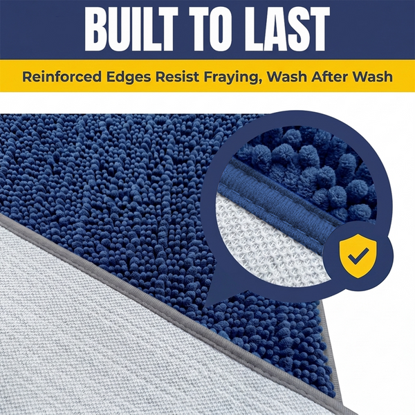 Muddy Mat® MudMax Dog Door Mat for Muddy Paws – Ultra Water Absorbing Mat Chenille Muddy Carpet® Soaks 5X Water, Microfiber Quick Dry, Slip Resistant Machine Washable Indoor Mat