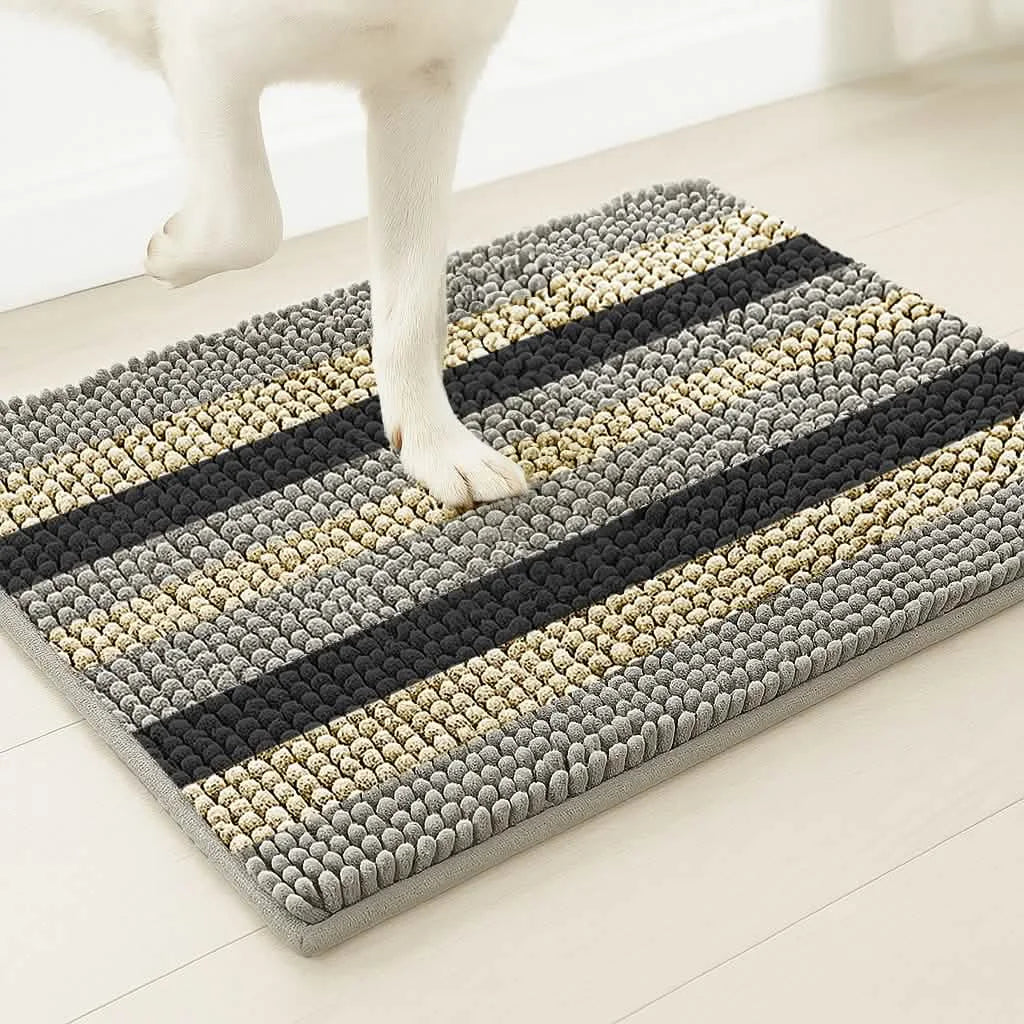 Muddy Mat® Horizontal Loop Design Super Absorbent Chenille Dog Door Mat for Muddy Paws – Non-Slip, Machine Washable Indoor Entry Rug, Quick-Dry Pet Mat for Entryway