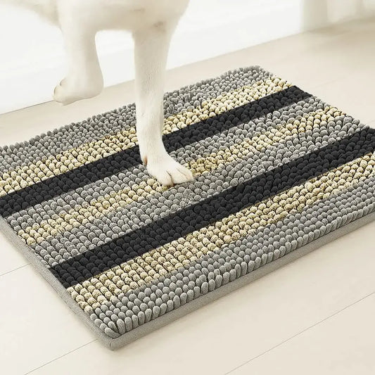 Muddy Mat® Horizontal Loop Design Super Absorbent Chenille Dog Door Mat for Muddy Paws – Non-Slip, Machine Washable Indoor Entry Rug, Quick-Dry Pet Mat for Entryway