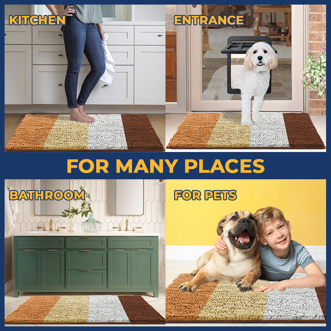 Muddy Mat® Vertical Loop Design Super Absorbent Chenille Dog Door Mat for Muddy Paws – Non-Slip, Machine Washable Indoor Entry Rug, Quick-Dry Pet Mat for Entryway