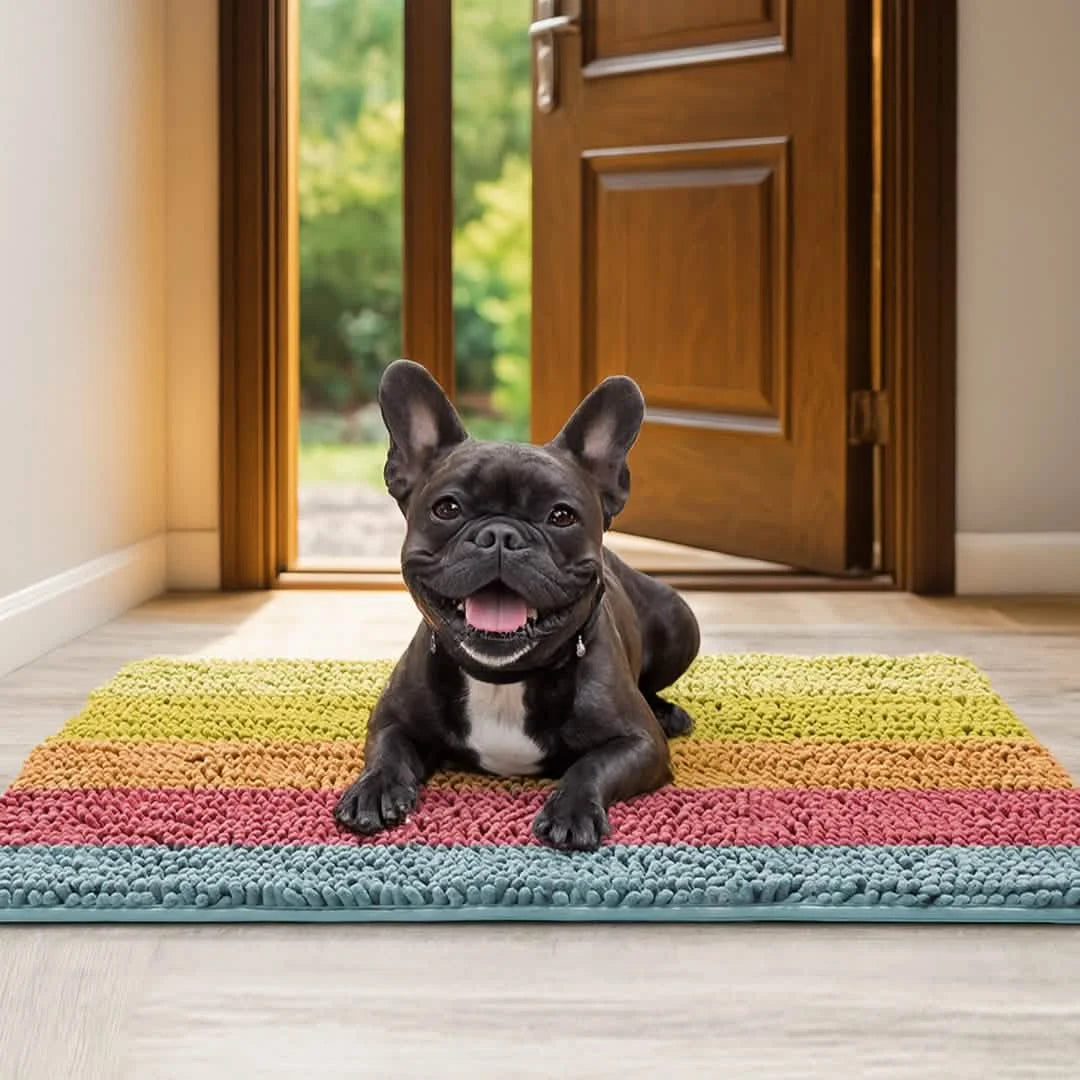 Muddy Mat® Horizontal Loop Design Super Absorbent Chenille Dog Door Mat for Muddy Paws – Non-Slip, Machine Washable Indoor Entry Rug, Quick-Dry Pet Mat for Entryway