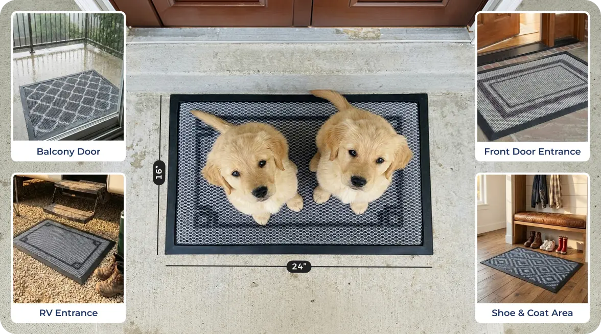 Meshy Mat is the Perfect Size
to Keep Anywhere at home S-paw-tless
