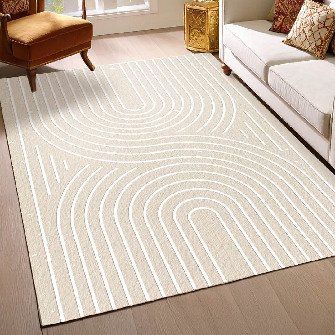 Muddy Mat® Maze Washable Area Rugs for Living Room, Bedroom & Dining Room – Modern Soft Low Pile Non Slip Carpet – Pet Friendly Waterproof Foldable Rugs for Home