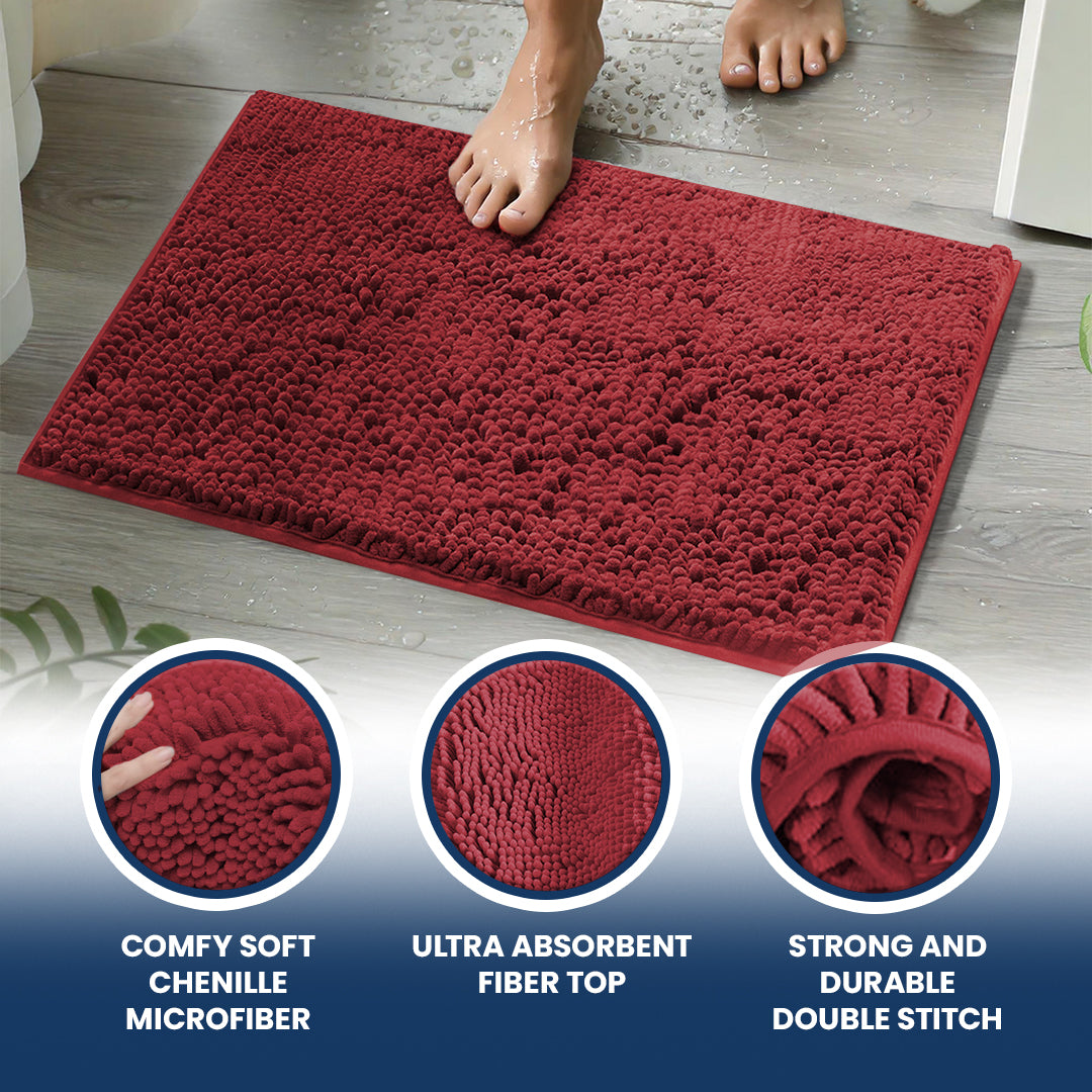 Muddy Mat® Bathroom Rugs set, Bath Mats (20”x30”) with U Shaped Toilet Mat (20”x20”)