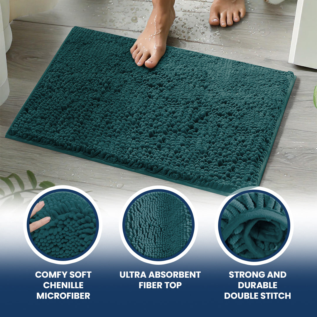 Muddy Mat® Bathroom Rugs set, Bath Mats (20”x30”) with U Shaped Toilet Mat (20”x20”)