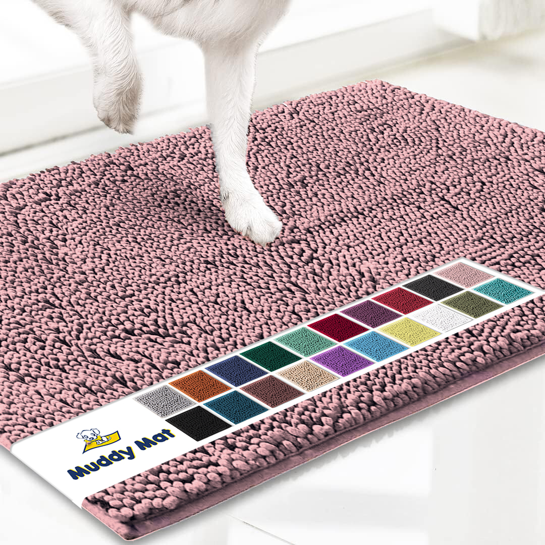 Muddy Mat® - Anti-Mud Dog Door Mat - Light Pink