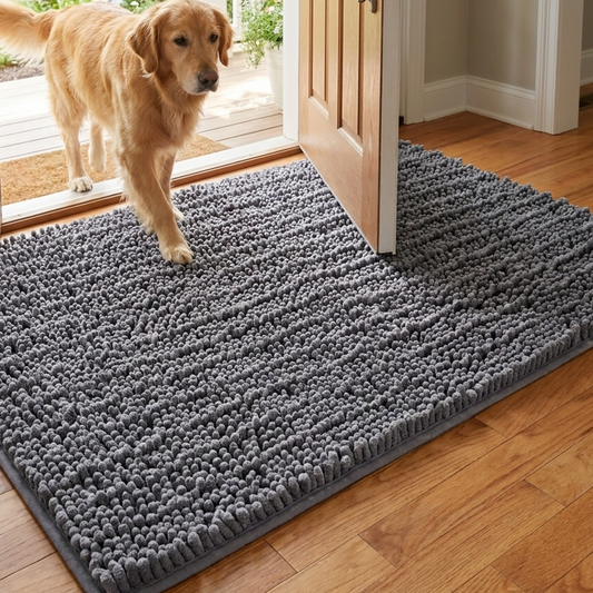 Muddy Mat® MudMax Dog Door Mat for Muddy Paws – Ultra Water Absorbing Mat Chenille Muddy Carpet® Soaks 5X Water, Microfiber Quick Dry, Slip Resistant Machine Washable Indoor Mat