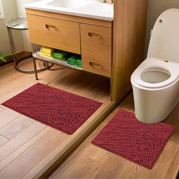 Muddy Mat® Bathroom Rugs set, Bath Mats (20”x30”) with U Shaped Toilet Mat (20”x20”)