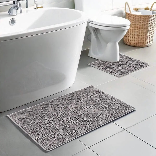 Muddy Mat® Bathroom Rugs set, Bath Mats (20”x30”) with U Shaped Toilet Mat (20”x20”)