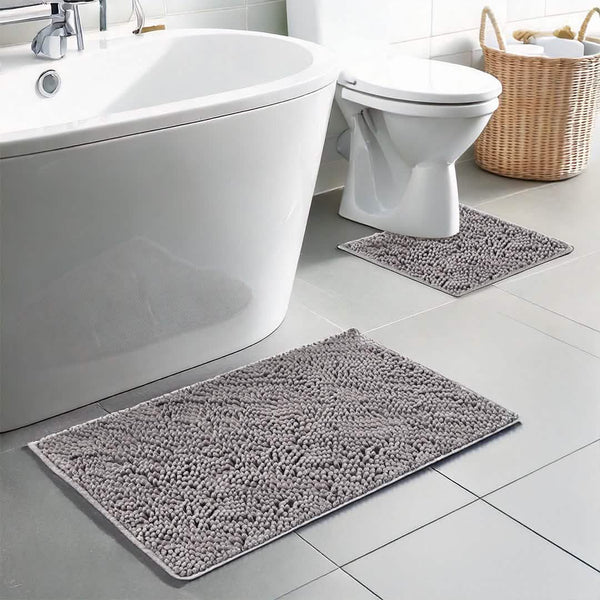 Muddy Mat® Bathroom Rugs set, Bath Mats (20”x30”) with U Shaped Toilet Mat (20”x20”)